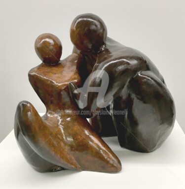 Sculpture intitulée "Avec ou sans toi (m…" par Ghyslaine Leonelli, Œuvre d'art originale, Papier mâché