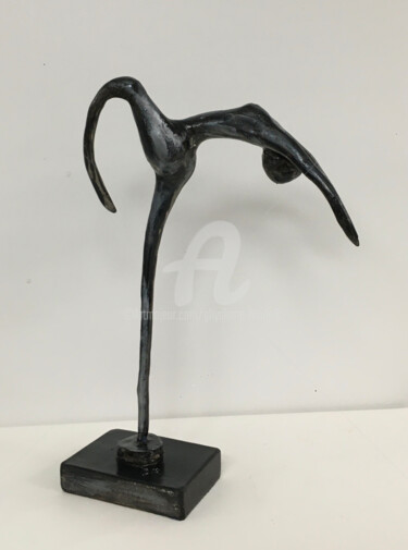 Skulptur mit dem Titel "Ligne" von Ghyslaine Leonelli, Original-Kunstwerk, Polymer Ton