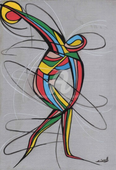 Pintura intitulada "Sport graph 001" por Ghyslaine Leonelli, Obras de arte originais, Acrílico