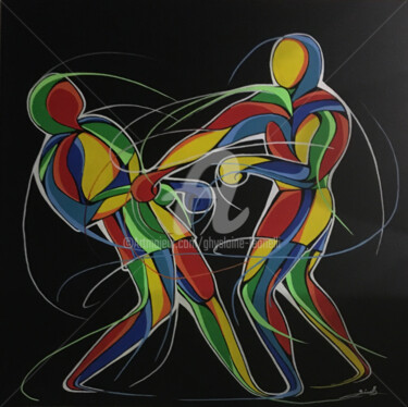 Peinture intitulée "Sur nle ring" par Ghyslaine Leonelli, Œuvre d'art originale, Acrylique