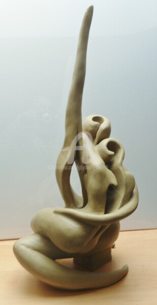 Sculpture titled "Imploration" by Ghyslaine Leonelli, Original Artwork, Clay