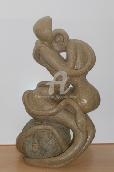 Sculpture titled "Désarroi" by Ghyslaine Leonelli, Original Artwork, Clay