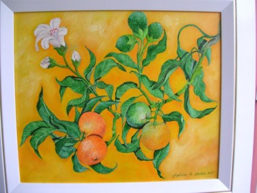 Peinture intitulée "Les oranges style r…" par Ghyslaine De Sevlian, Œuvre d'art originale, Huile