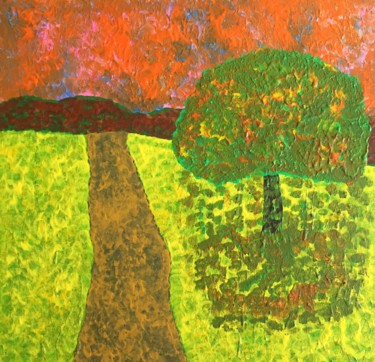 Malerei mit dem Titel "Autumn evening" von Giart, Original-Kunstwerk, Acryl