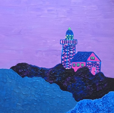 Malerei mit dem Titel "Lilac night" von Giart, Original-Kunstwerk, Acryl