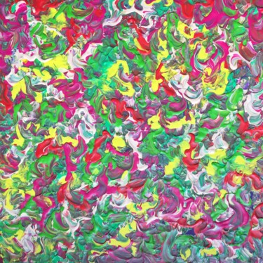 Painting titled "Flower carpet" by Giart, Original Artwork, Acrylic