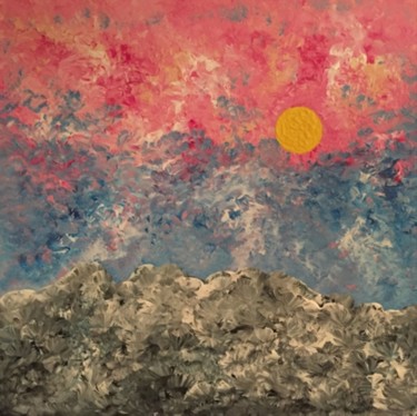 Painting titled "Sunset in the Alps" by Giart, Original Artwork, Acrylic