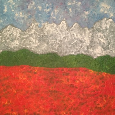 Painting titled "Spring landscape" by Giart, Original Artwork, Acrylic