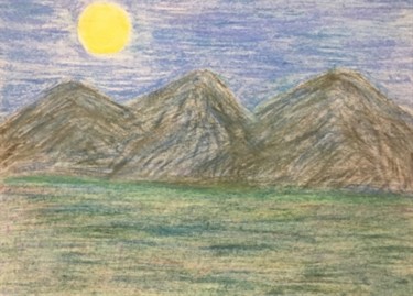 Drawing titled "Summer night in the…" by Giart, Original Artwork, Pastel