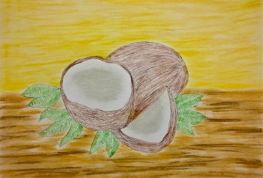 Drawing titled "Still life with coc…" by Giart, Original Artwork, Pastel