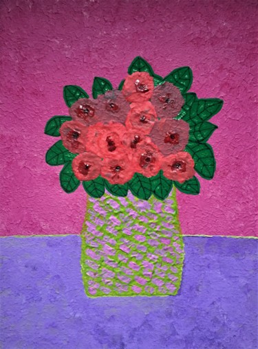 Schilderij getiteld "Bouquet of flowers" door Giart, Origineel Kunstwerk, Acryl