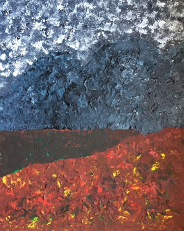 Malerei mit dem Titel "Cloudy autumn day" von Giart, Original-Kunstwerk, Acryl