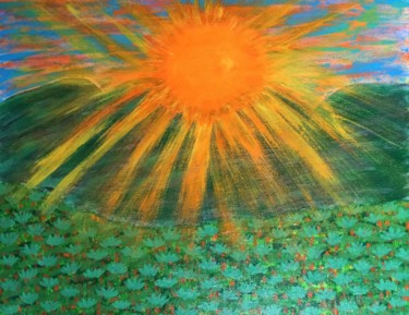 Pintura intitulada "Morning in the Moun…" por Giart, Obras de arte originais, Acrílico