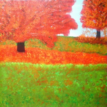 Painting titled "Autumn Trees" by Giart, Original Artwork, Acrylic