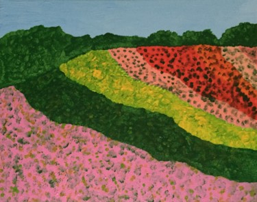 Malarstwo zatytułowany „Flower field” autorstwa Giart, Oryginalna praca, Akryl