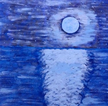 Painting titled "Night fog over the…" by Giart, Original Artwork, Acrylic