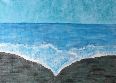 Painting titled "By the blue sea" by Giart, Original Artwork, Acrylic