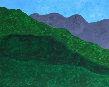 Painting titled "Mountains behind th…" by Giart, Original Artwork, Acrylic
