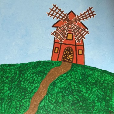 Peinture intitulée "The road to the mill" par Giart, Œuvre d'art originale, Acrylique