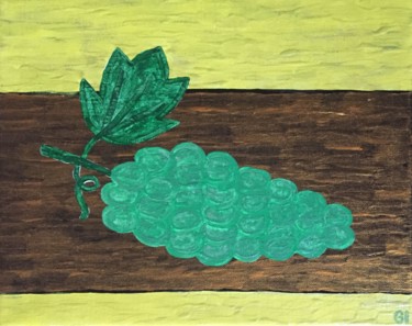 Painting titled "Grapes on the table" by Giart, Original Artwork, Acrylic