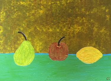 Painting titled "The fruit on the ta…" by Giart, Original Artwork, Acrylic