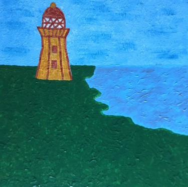 Painting titled "Lighthouse by the S…" by Giart, Original Artwork, Acrylic