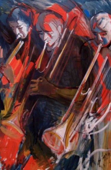 Pintura titulada "“Orquestra de vient…" por Gia Bugadze, Obra de arte original