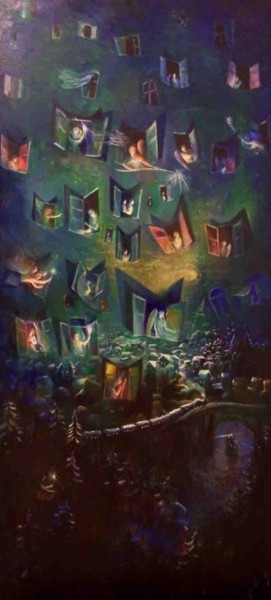 Pintura titulada "“La noche Navideña”" por Gia Bugadze, Obra de arte original