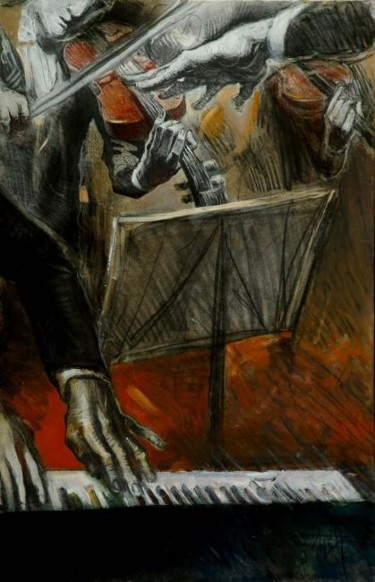 Pintura titulada "El quinto concierto…" por Gia Bugadze, Obra de arte original