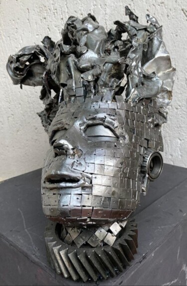 Skulptur mit dem Titel "LIBERO SCORRERE" von Giacomo Bertolino, Original-Kunstwerk, Metalle