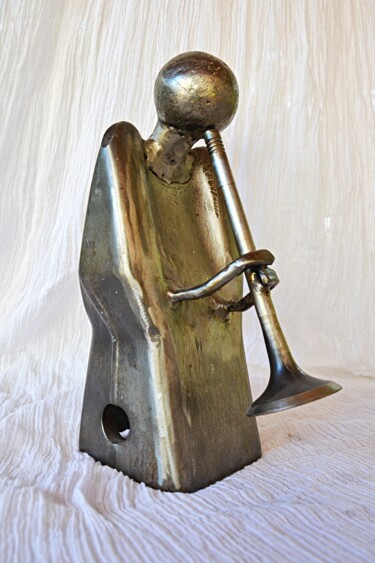 Sculpture titled "Dunque chen" by Giacomo Bertolino, Original Artwork, Metals