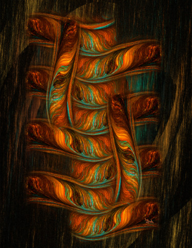 Digital Arts titled "Abstract Totem" by Rgiada, Original Artwork, Digital Painting