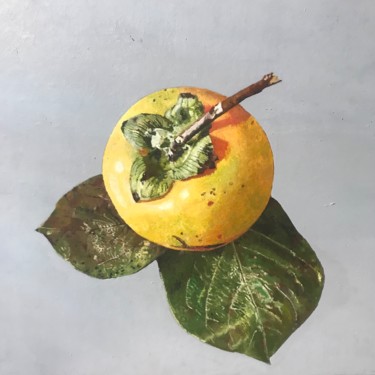Pittura intitolato "Cachi con foglie" da Simone Giaiacopi, Opera d'arte originale, Olio