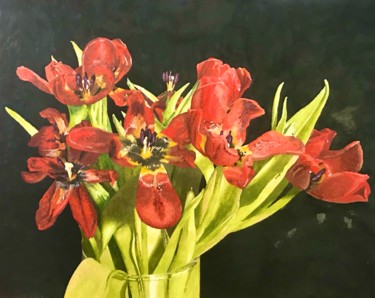 Pittura intitolato "Tulipani" da Simone Giaiacopi, Opera d'arte originale, Olio
