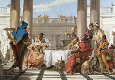 Pintura intitulada "Le Banquet de Cléop…" por Giambattista Tiepolo, Obras de arte originais, Óleo