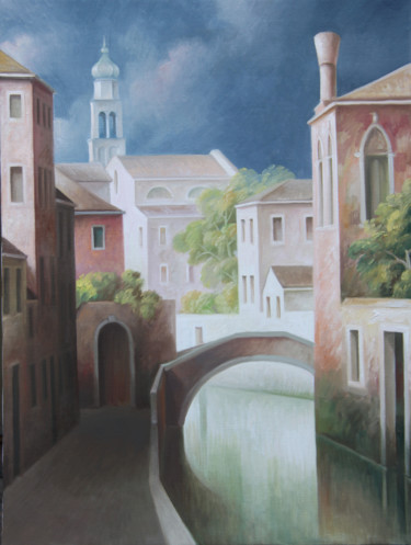 Painting titled "Venezia" by Giampaolo Ghisetti, Original Artwork, Oil