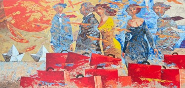 Incisioni, stampe intitolato "i Partenti" da Giampaolo Talani, Opera d'arte originale, Serigrafia