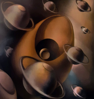 Pittura intitolato "microcosmogonia" da Giampiero Cusumano, Opera d'arte originale, Olio