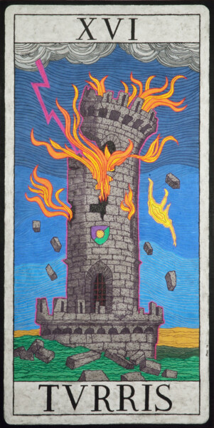Pintura intitulada "The tower" por Gian Luigi Delpin, Obras de arte originais, Acrílico