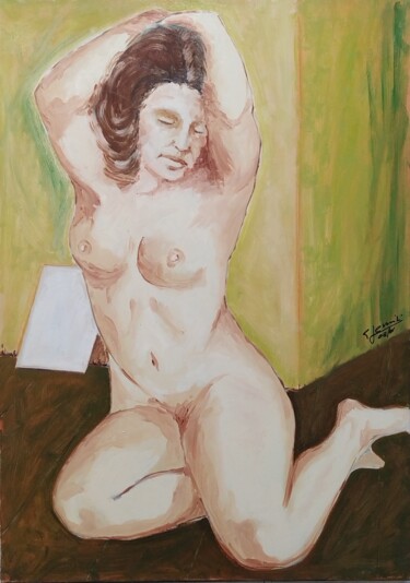 Malerei mit dem Titel "Giovanna" von Gian Paolo Pennisi, Original-Kunstwerk, Öl