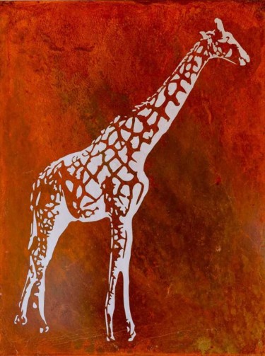 Painting titled "girafe 1" by Laurent Giancani, Original Artwork, Stencil