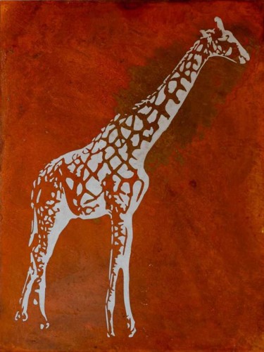 Painting titled "girafe 2" by Laurent Giancani, Original Artwork, Stencil