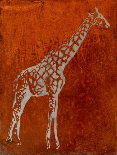 Painting titled "girafe 4" by Laurent Giancani, Original Artwork, Stencil