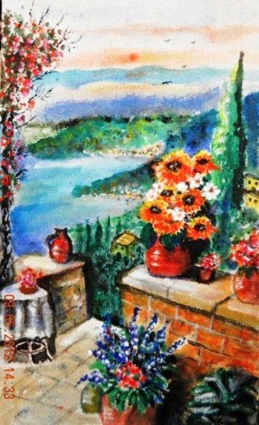 Pittura intitolato "Terrazza con vista" da Giancarla Macerata, Opera d'arte originale