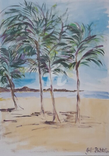 Painting titled "Beach 2" by Giancarlo Di Battista, Original Artwork, Watercolor