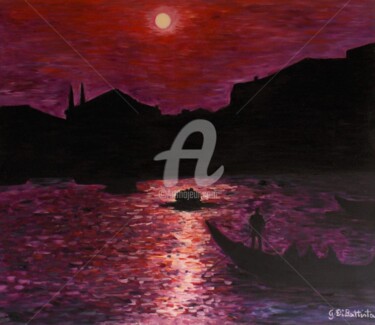 Pittura intitolato "tramonto-a-venezia" da Giancarlo Di Battista, Opera d'arte originale