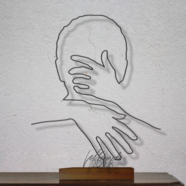 Скульптура под названием "un filo per un abbr…" - Giancarlo Morandi, Подлинное произведение искусства, Металлы