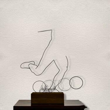 Sculptuur getiteld "Filo per il calcio" door Giancarlo Morandi, Origineel Kunstwerk, Metalen