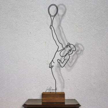 Sculpture intitulée "Filo x il tennis 02" par Giancarlo Morandi, Œuvre d'art originale, Fil de fer