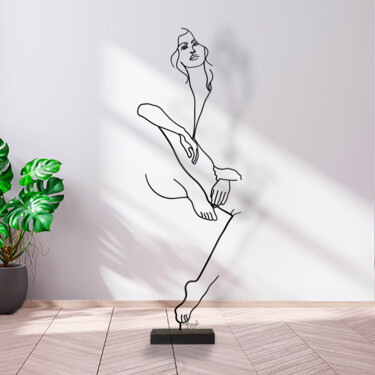 Skulptur mit dem Titel "Donna seduta" von Giancarlo Morandi, Original-Kunstwerk, Metalle